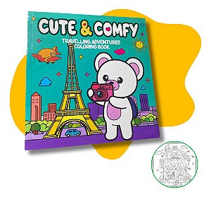Cute & Comfy Coloring Book For Adults Livro De Colorir Adulto E Criança Capa Mole Verde