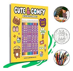 Cute & Comfy Desenhos Simples - Edição Luxo - 12 Lápis De Cor Adulto