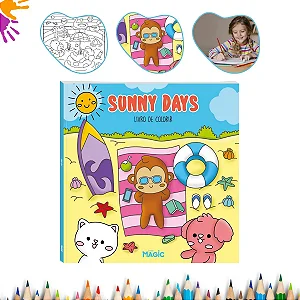 Livro De Colorir Sunny Days Magic Kids Capa Dura Desenhos Divertidos Para Colorir Relaxar Livros Magic Ilustrações Encantadoras Explore A Criatividade Educativo Passatempo Ideal