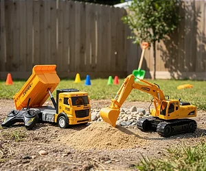 Caminhão Controle Remoto 4 Funções Super Contruction Truck  Com Luz