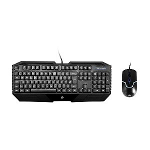 KIT TECLADO E MOUSE USB GAMING MEMBRANA GK1000 PRETO HP