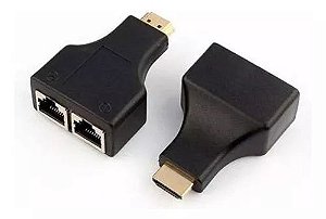 EXTENSOR HDMI 3D 30 METROS VIA CABO DE REDE UTP RJ45 CAT 5E/6