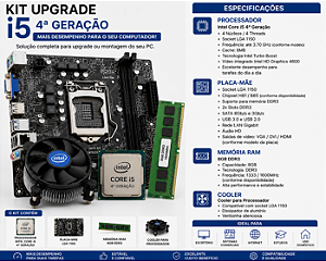 KIT UPGRADE I5 4 GERAÇAO MB H81 8GB DE RAM