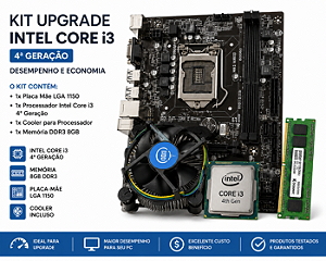 KIT UPGRADE I3 4 GERAÇAO MB H81 8GB DE RAM