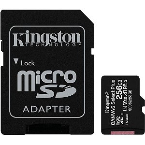 CARTAO DE MEMORIA 256GB MICRO SD SELECT PLUS 100MBPS KINGSTON
