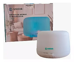 UMIDIFICADOR DE AR LUZ NOTURNA COLORIDA SILENCIOSO POTENCIA 12W 500ML ON-UM619 ONISTEK