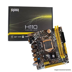 PLACA MAE H110 DDR4 US 3.0 6 7 8 9 GERAÇÃO HDMI VGA REDE GIGALAN SLOT PARA M.2 NVME OU SATA 3 G-H110 REVENGER
