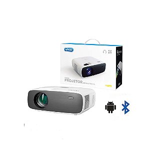 PROJETOR LED ANDROID 10200 LUMENS 2 HDMI USB MICRO SD FONE 3,5MM AV IN FULL HD 1080P ALTO FALANTE PJ006 KNUP