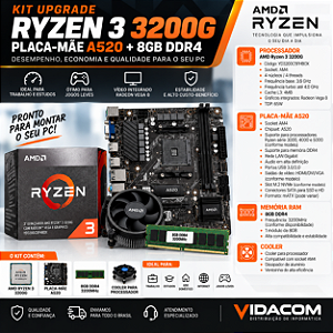 KIT UPGRADE RYZEN 3 3200G A520M 8GB DE RAM