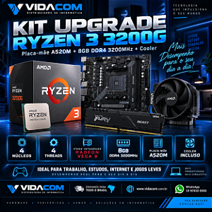 KIT UPGRADE RYZEN 3 3200G A520 8GB DE RAM