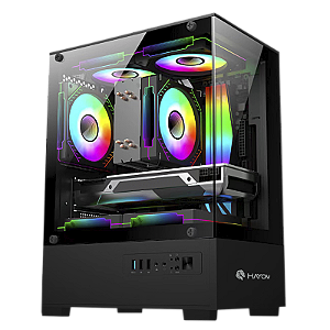 GABINETE GAMER INCLUSO 3 FANS INCLUSO VIDRO TEMPERADO GB1794 HAYOM