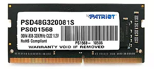 MEMORIA NOTEBOOK  DDR4 8GB 3200MHZ CL22 1.2V PATRIOT SINGNATURE 9DS00472-PSD48G32002S