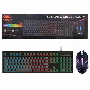 KIT TECLADO E MOUSE GAMER RGB KP-TE115 KNUP