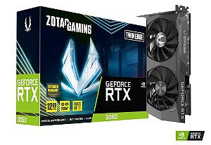 PLACA DE VIDEO RTX 3060 GDDR6 12GB 192 BITS TWIN EDEGE ZT-A30600E-10M ZOTAC GAMING