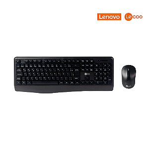 KIT TECLADO E MOUSE SEM FIO KW211 PRETO LECOO LENOVO