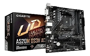 PLACA MAE GIGABYTE AMD (AM4) DDR4 MICRO ATX WIFI A520M DS3H AC