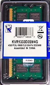 MEMORIA NOTEBOOK DDR3 PC3 4GB 1333 KINGSTON 1,50V KINGSTON