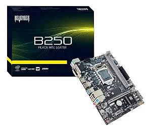 PLACA MAE B250 HDMI VGA DVI SLOT M2 NVME GIGABIT USB 3.0 (6, 7, 8, 9 GERAÇÃO) LGA 1151 G-B250 REVENGER