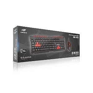 KIT TECLADO E MOUSE USB GAMER GK-20V2BK C3TECH