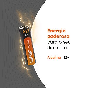 BATERIA COM 5 UNIDADES ALCALINA A27 12V VB27B5 VINIK