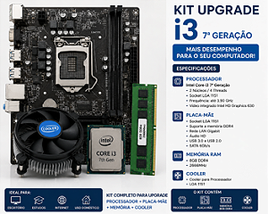 KIT UPGRADE I3 7 GERAÇAO MB H110 8GB DE RAM