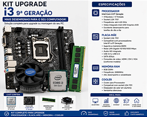 KIT UPGRADE I3 9 GERAÇAO MB H310 8GB DE RAM