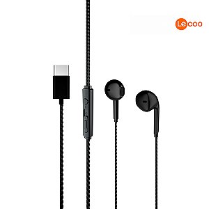 FONE DE OUVIDO INTRA AURICULAR USB-C PRETO EH104BK-C LECOO LENOVO