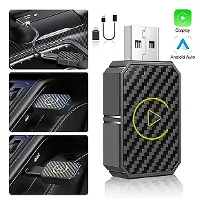 ADAPTADOR SEM FIO AUTOMOTIVO CARPLAY ANDROIDA AUTO COM ADAPTADOR USB-C VPL-1469 TORQUEHAMMER