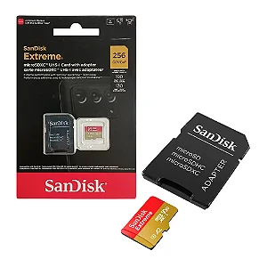 CARTAO DE MEMORIA 256GB MICRO SD EXTREME PRO 4K UHD U3 A2V30 200MBPS READ 140MBPS WRITE  SDSQXCD-256G-GN6MA SANDISK