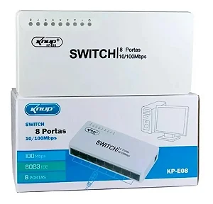 HUB SWITCH 8 PORTAS 10/100 MBPS KP-E08B KNUP