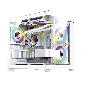 GABINETE GAMER AQUARIO BRANCO COM 4 FANS INCLUSO GB1797 HAYOM