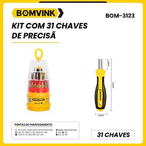 KIT COM 31 CHAVES DE PRECISAO BOM-3123 BOMVINK