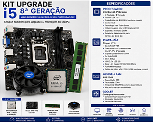 KIT UPGRADE I5 8 GERAÇAO MB H110 8GB DE RAM
