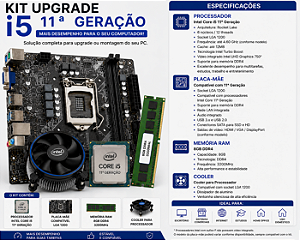 KIT UPGRADE I5 11 GERAÇÃO 8GB DE RAM