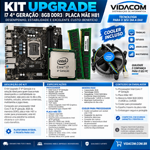 KIT UPGRADE I7 4 GERAÇAO 8GB DE RAM
