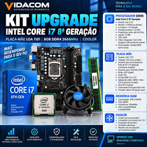 KIT UPGRADE I7 8 GERAÇAO 8GB DE RAM