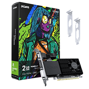 PLACA DE VIDEO GT 710 2GB DDR3 64BITS PROJETO EDGE LP NVIDIA GEFORCE PPET7102GBLP PCYES