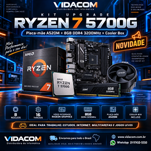 KIT UPGRADE RYZEN 7 5700G A520 8GB DE RAM