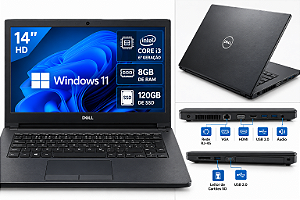 NOTEBOOK USADO DELL VOSTRO 14 3468 I3 6 GEREACAO 8GB DE RAM 120GB DE SSD 14 POLEGADAS WIN 11