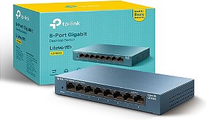 HUB SWITCH 8 PORTAS DESKTOP SWITCH LS-108G 10/100/1000 TP-LINK