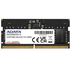 MEMORIA NOTEBOOK DDR5 8GB 5600MHZ AD5S56008G-S ADATA