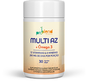 MULTI DE A-Z - ÔMEGA 3 - (12 VITAMINAS E 8 MINERAIS) - POTE 30 CÁPSULAS