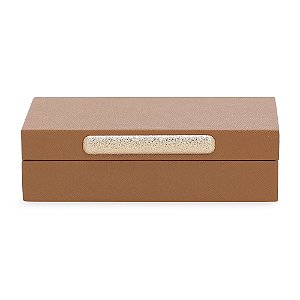 Caixa Decorativa M Em Mdf Com Revestimento Couro Pu - Mart