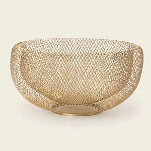 Centro De Mesa Dourado Em Metal P - Mart