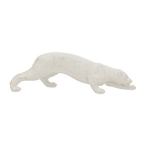 Escultura Em Pantera Polirresina Branca P - Mart