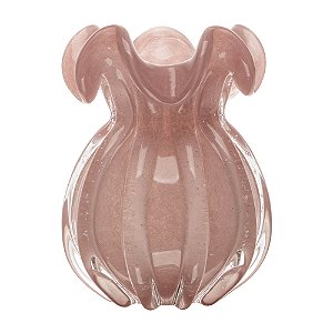 Vaso De Vidro Italy Rosa Leitoso 13cmX17cm - Wolff