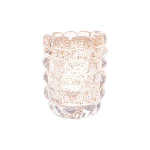 Vaso Murano Italy Transparente Com Dourado 10x13cm - LYOR