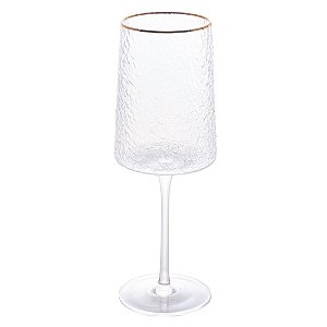 Taça De Vinho Lyor De Cristal Com Fio de Ouro 600ml - Lyor