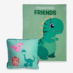 Kit Almofada Mais Manta Dinossauro - Zona Criativa