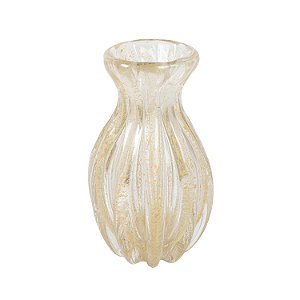 Vaso Murano Incolor Com Dourado P - Lucatti